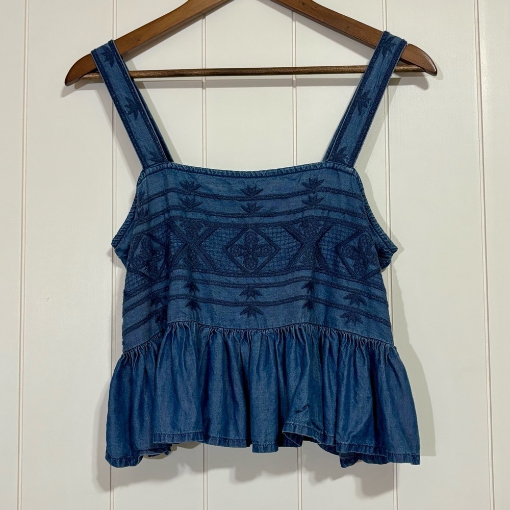 American Eagle Chambray Crop Top size S
